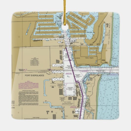 ポートエバーグレーズフロリダ航海のグラフ セラミックオーナメント (裏面)