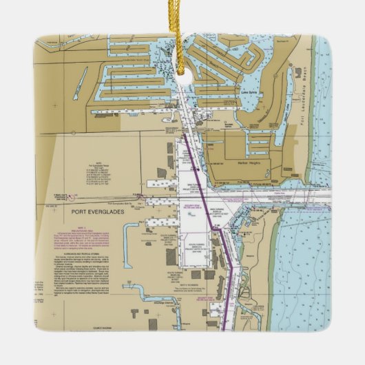 ポートエバーグレーズフロリダ航海のグラフ セラミックオーナメント (正面)