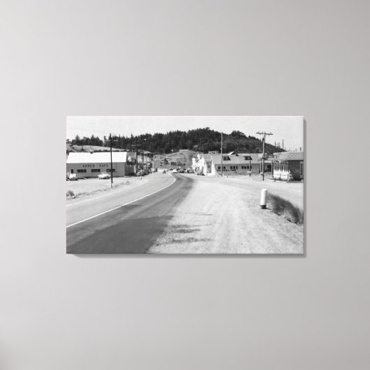ポートオルフォード、オレゴン州タウンビュー写真 キャンバスプリント (正面)