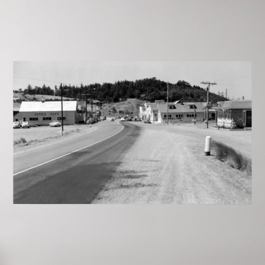 ポートオルフォード、オレゴン州タウンビュー写真 ポスター (正面)