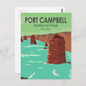 ポートキャンベルナショナルパークオーストラリアヴィンテージ ポストカード (正面/裏面)