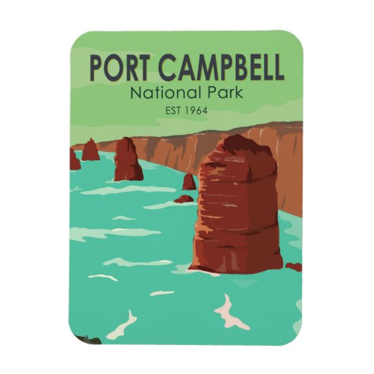 ポートキャンベルナショナルパークオーストラリアヴィンテージ マグネット (縦)