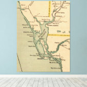 ポートシャーロット・フロリダのヴィンテージの地図（1896年） キャンバスプリント (インサイチュ (ウッドフロア))