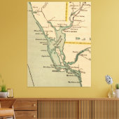 ポートシャーロット・フロリダのヴィンテージの地図（1896年） キャンバスプリント (インサイチュ (リビング))