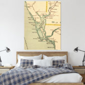 ポートシャーロット・フロリダのヴィンテージの地図（1896年） キャンバスプリント (インサイチュ (寝室))