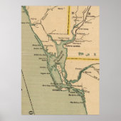 ポートシャーロット・フロリダのヴィンテージの地図(1896年) ポスター (正面)