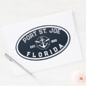 ポートセントジョーフロリダビーチネイビーオールいかり 楕円形シール (封筒)