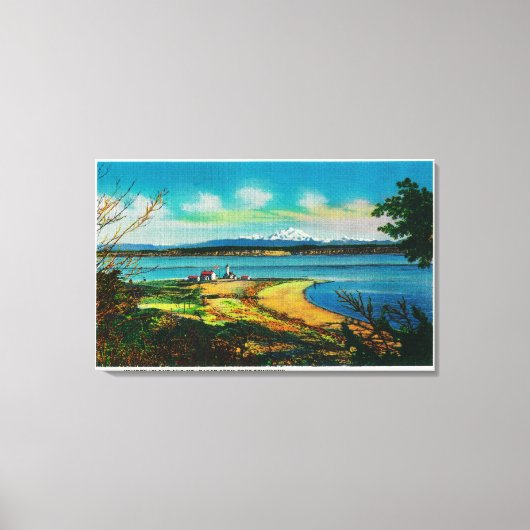 ポートタウンゼントのウィズビー島とベーカー山 キャンバスプリント (正面)