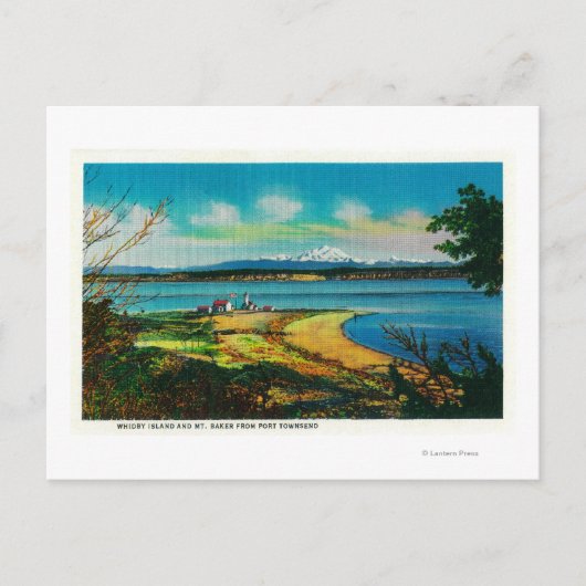 ポートタウンゼントのウィズビー島とベーカー山 ポストカード (正面)