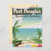 ポートダグラスオーストラリアのヴィンテージ旅行ポスター ポストカード (正面/裏面)