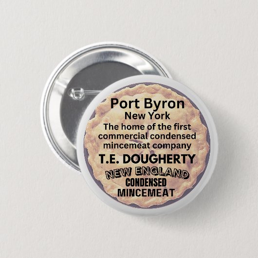 ポートバイロン，ニューヨーク商業ミンセミートのホーム 缶バッジ (正面&裏面)
