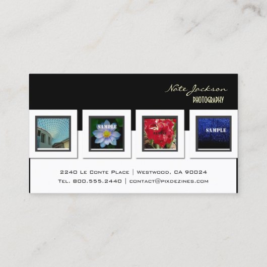 ポートフォリオの名刺写真テンプレート 名刺 (裏面)