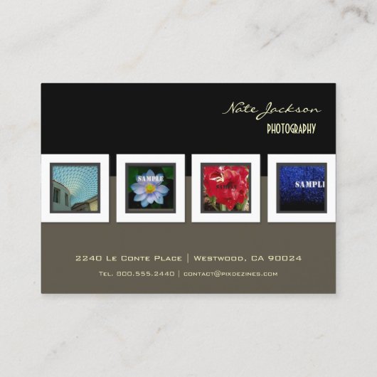 ポートフォリオの名刺写真テンプレート 名刺 (裏面)