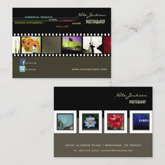 ポートフォリオの名刺写真テンプレート 名刺 (正面/裏面)