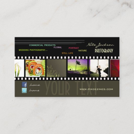 ポートフォリオの名刺写真テンプレート/DIYフォント 名刺 (正面)