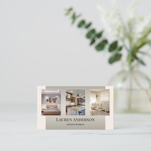 ポートフォリオインテリアデザイナ 名刺 (スタンド正面)