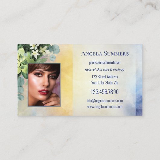 ポートフォリオオーガニックナチュラル美しいメイクアップアーティスト 名刺 (裏面)