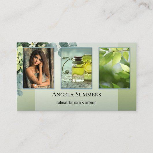 ポートフォリオオーガニックナチュラル美しい美容師 名刺 (正面)