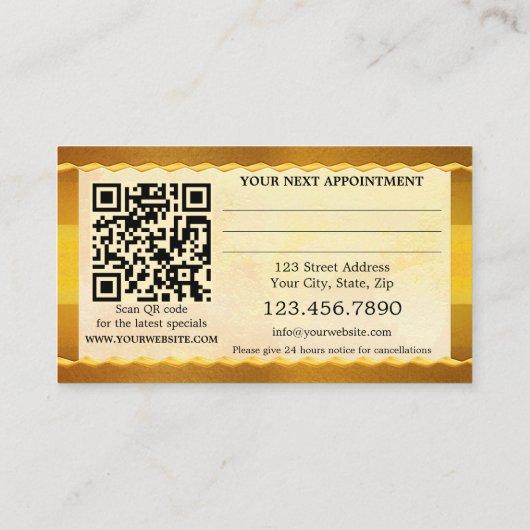 ポートフォリオフォトメイクアップ美しいアポイントメントカード 予約カード (裏面)