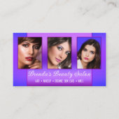 ポートフォリオブルーパープル美しいプロフェッショナル 名刺 (正面)