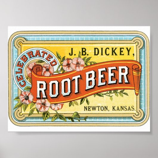 ポートフォリオプリントとヴィンテージルートビールデザイン ポスター (正面)