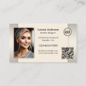 ポートフォリオロゴQRコードインテリアデザイナ 名刺 (裏面)