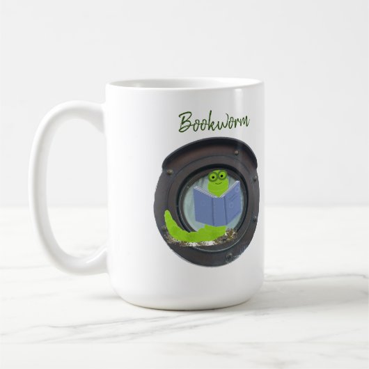 ポートホールの本の虫 コーヒーマグカップ (左)