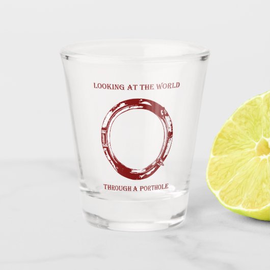 ポートホールショットガラスを通して世界を見る ショットグラス (正面)