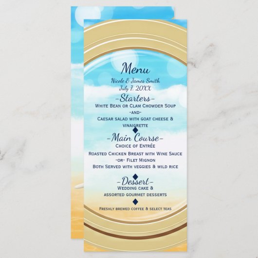 ポートホールビーチクルーズエレガントウェディングメニュー メニュー (正面/裏面)