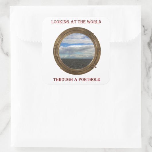 ポートホール写真を通して世界を見る スクエアシール (バッグ)