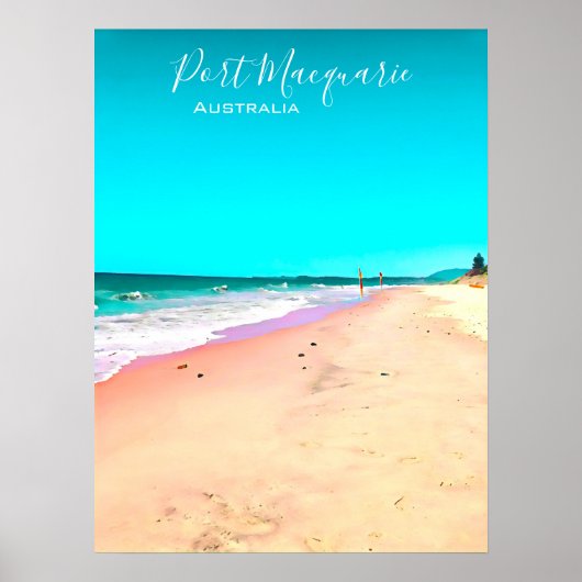 ポートマッコーリービーチシーンオーストラリア ポスター (正面)