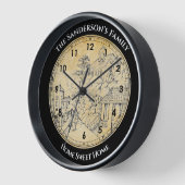 ポートメイリオンノースウェールズペンとインクスケッチ大C 壁時計 (傾斜)