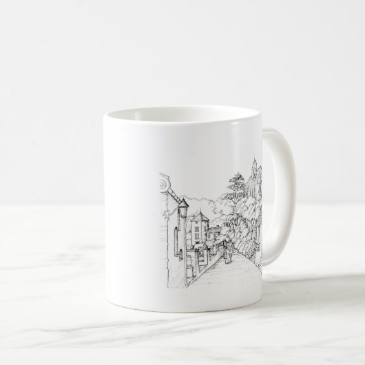ポートメイリオンノースウェールズペンとインクスケッチ コーヒーマグカップ (正面右)