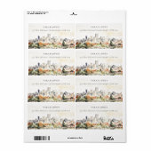 ポートラエレガントンドオレゴン州スカイラインの水のカラーアドレス ラベル (フルシート)