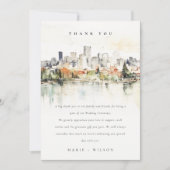 ポートラエレガントンドオレゴン州スカイラインウォーター結婚カラー サンキューカード (正面)