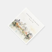 ポートラエレガントンドオレゴン州スカイラインウォーター結婚カラー スタンダードカクテルナプキン (角)