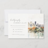 ポートラエレガントンドオレゴン州スカイラインウォーター結婚カラー 出欠カード (正面)