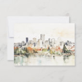 ポートラエレガントンドオレゴン州スカイラインウォーター結婚カラー 出欠カード (裏面)