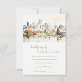 ポートラエレガントンドオレゴン州スカイラインウォーター結婚カラー 出欠カード (正面)