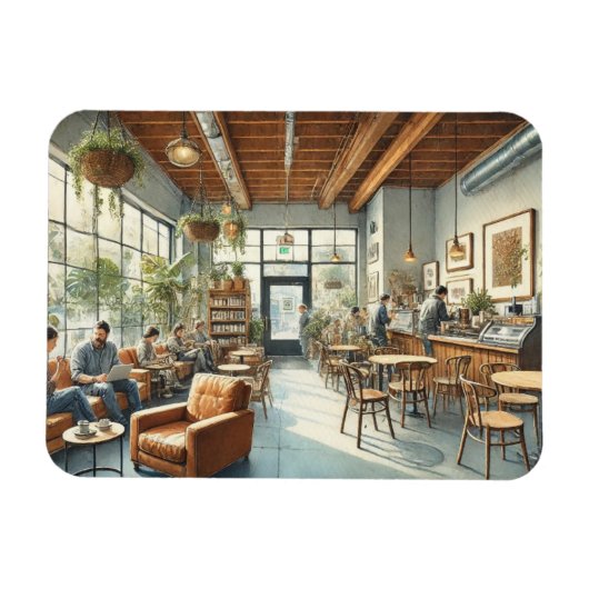 ポートラリラックスンドオレゴン州のカフェ マグネット (横)