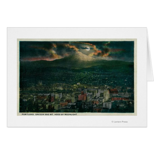 ポートランドとフッド山のムーンライト (正面横)