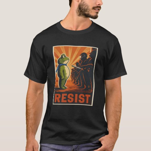 ポートランドのカエルの抗議レジスト Tシャツ (正面)