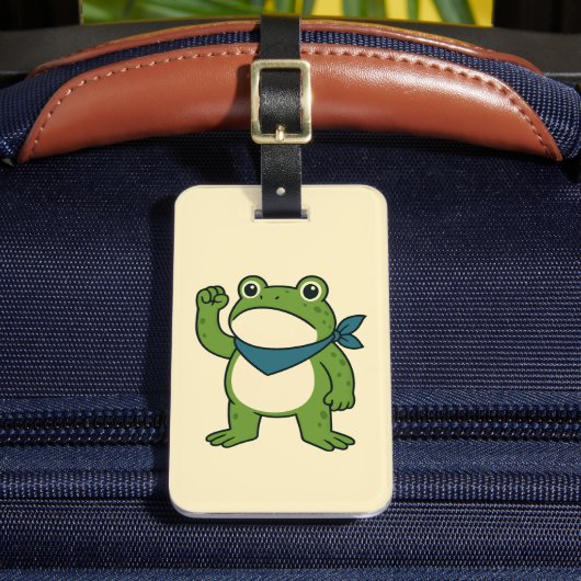 ポートランドのカエル抗議活動 反ファシズム カエル ラゲッジタグ (正面インサイチュ2)