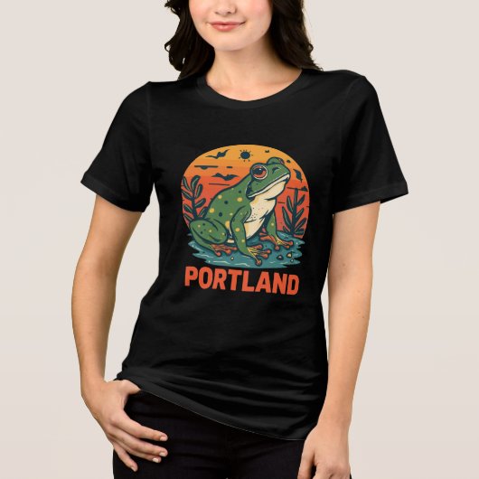 ポートランドのカエル トライブレンドTシャツ (正面)