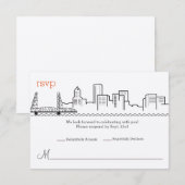ポートランドのスカイラインでの結婚式の返信 招待状 (正面/裏面)