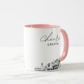 ポートランドのスカイライン オーダーメイド ウェディング コーヒーマグ マグカップ (正面右)