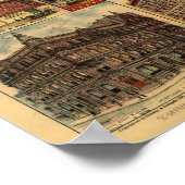 ポートランドの地図，鳥瞰図， 1890 ポスター (角)