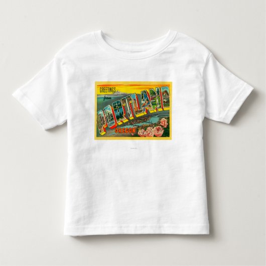 ポートランドのOregonLargeの手紙場面 トドラーTシャツ (正面)
