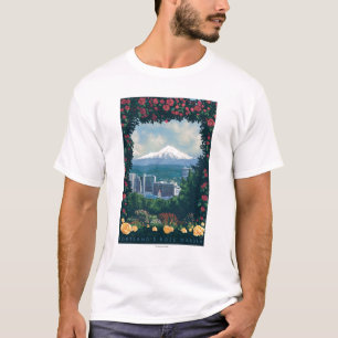 ポートランドのOregonRoseの庭場面 Tシャツ