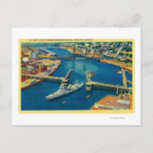 ポートランドを通過した米国戦艦 ポストカード (正面)